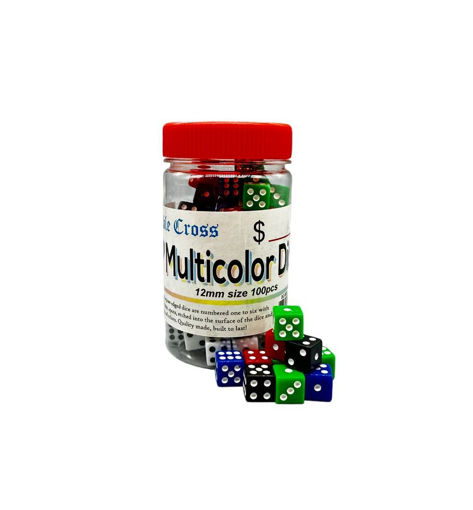 Picture of Dice Multi Color 100ct 12mm