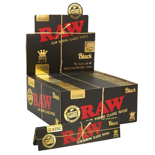 Picture of Raw Classic Black KS Slim Paper+Tips Connoisseur 24pk 32ct